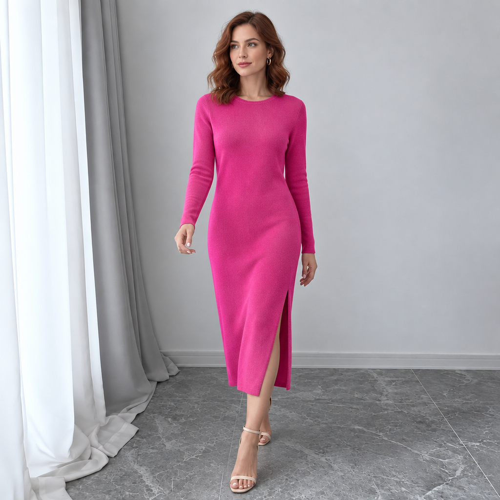 Women's Long-Sleeve Backless Knit Dress
