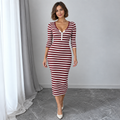 Women's Long-Sleeve Striped Dress