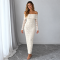 Women's Off-Shoulder Lace Maxi Dress