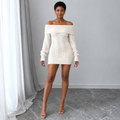 Women's Off-Shoulder Cable-Knit Mini Dress