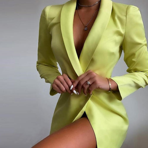 Women's Collared Long-Sleeve Knit Mini Dress